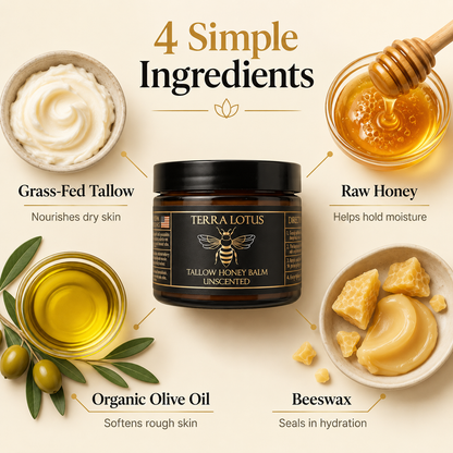 Terra Lotus Organic Tallow Honey Balm to Help Erase Fine Lines, Wrinkles, and Age Spots